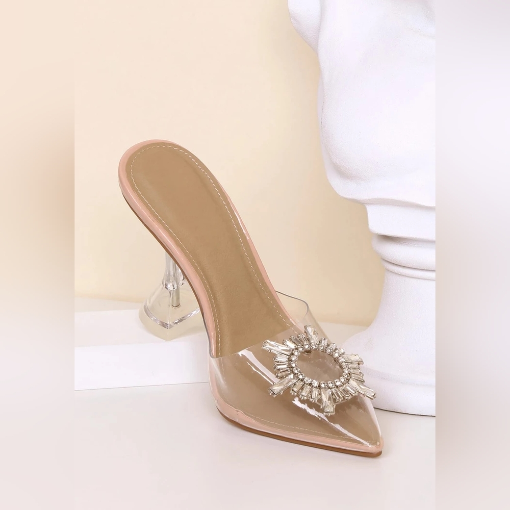 Lulus Midnight Light Nude Pointed-Toe Heels